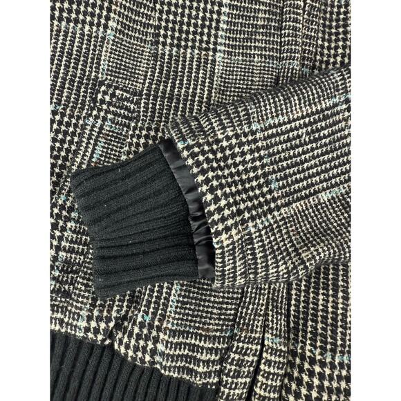 ZARA Plaid Houndstooth Tweed Bomber Jacket - Size XS - Picture 7 of 8